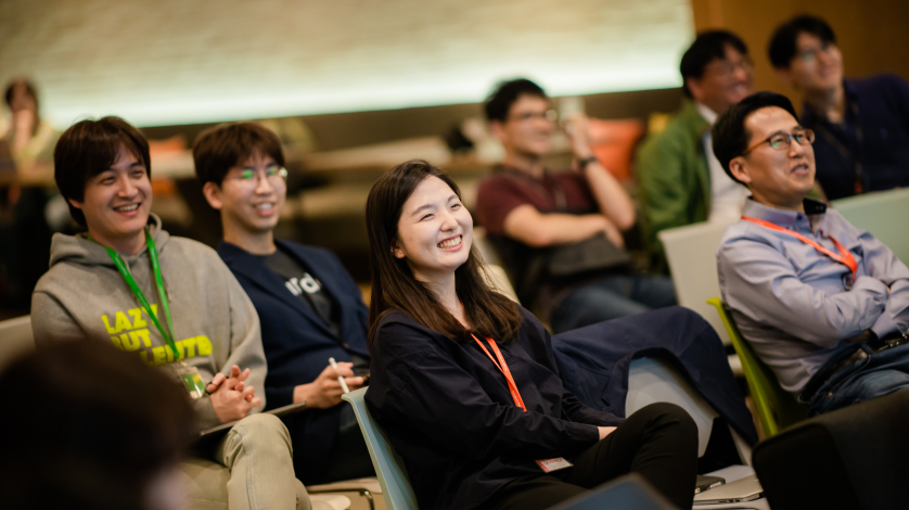 Interesting Workshop Laughing Audience Listening Speaker