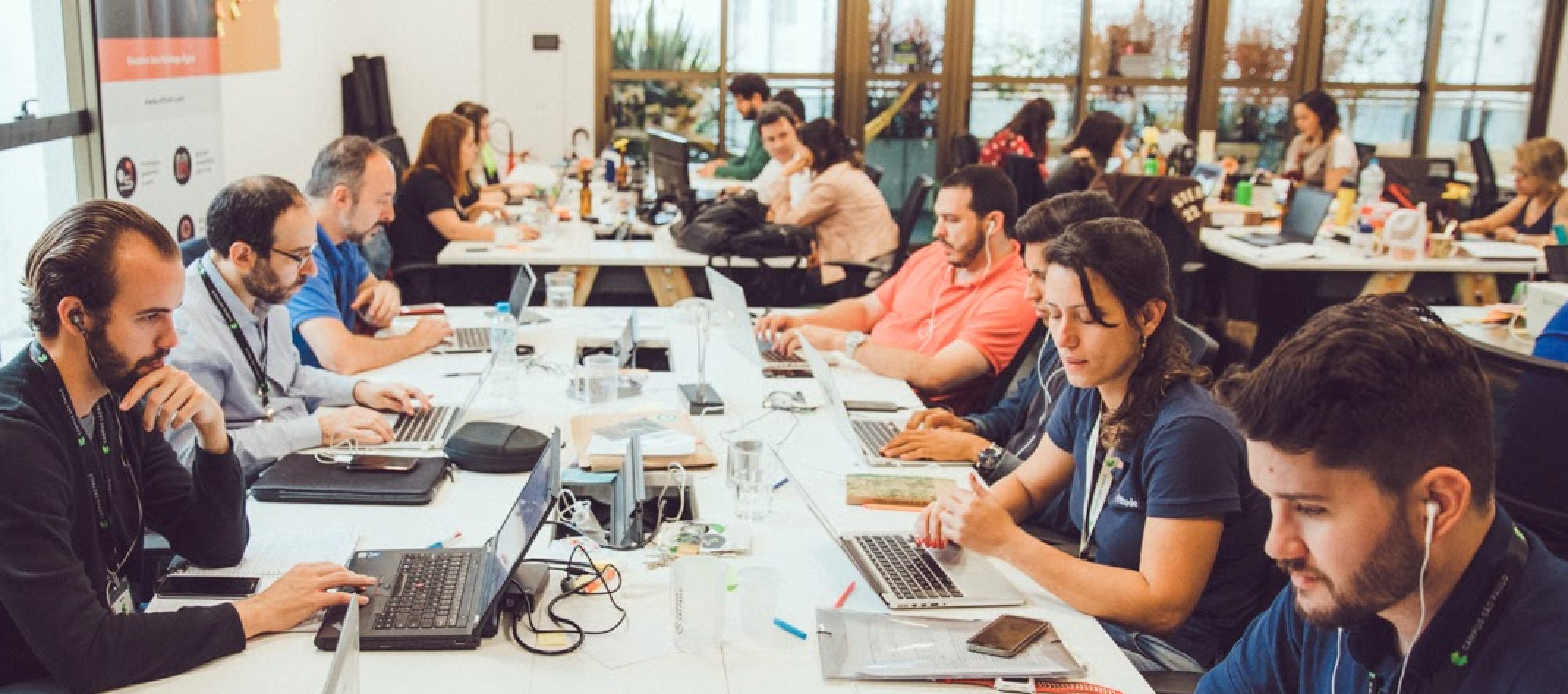 Big coworking & large working table for employee