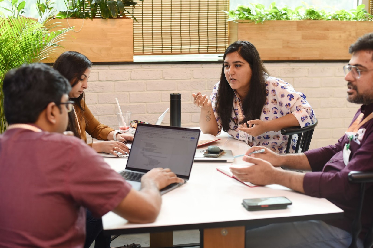 Chaitsi Ahuja in a breakout session during the Google for Startups Accelerator: Women Founders in India program.