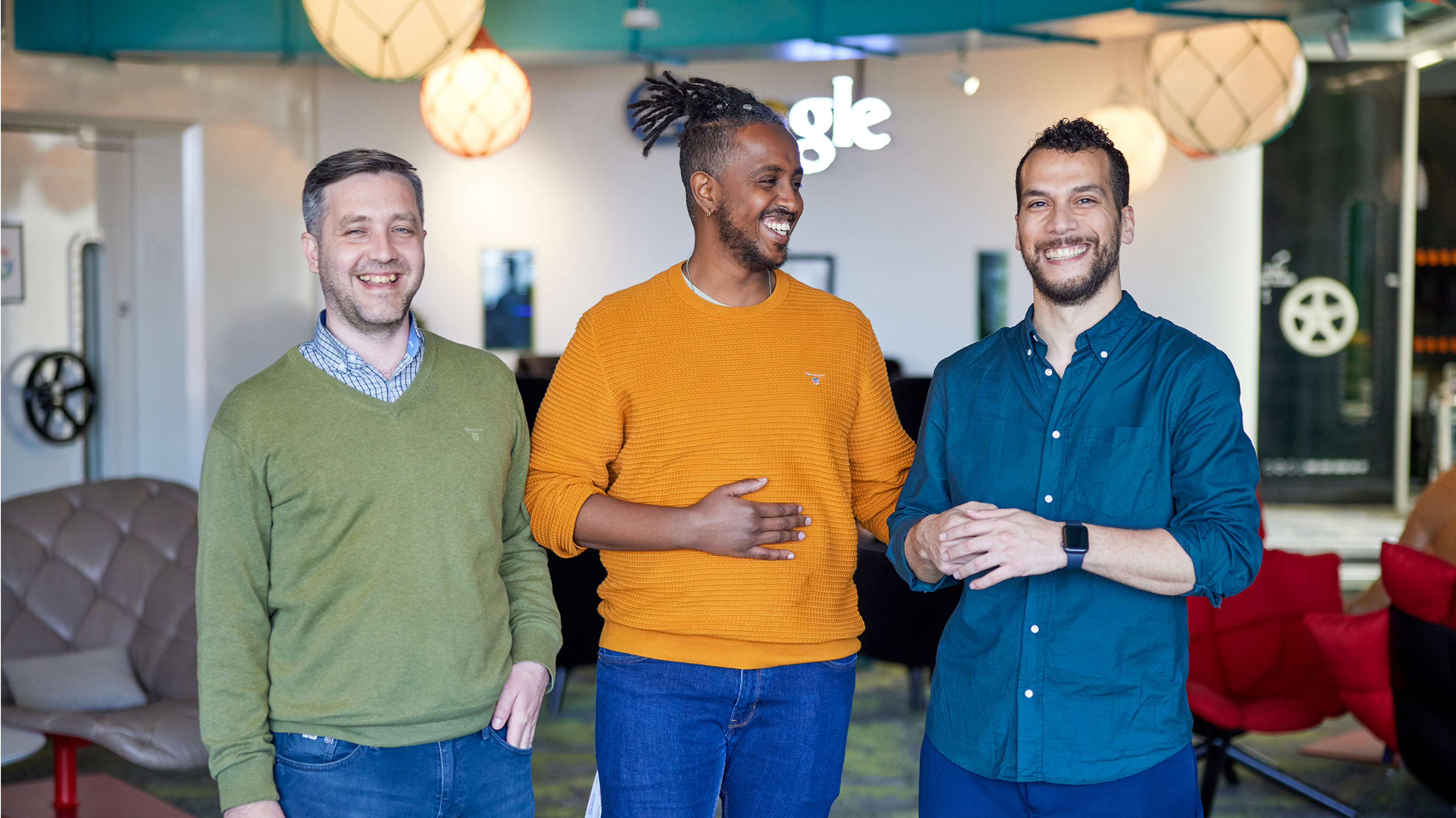 Mohamed Hassan, Co-founder & CTO of Blok-Z with two other people.