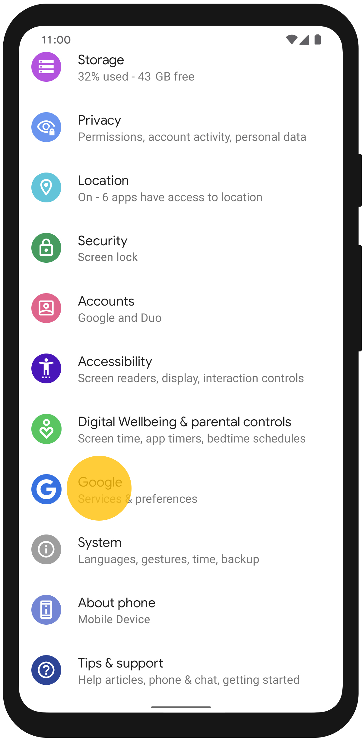 See your Google Account settings on Android - Guidebooks with Google