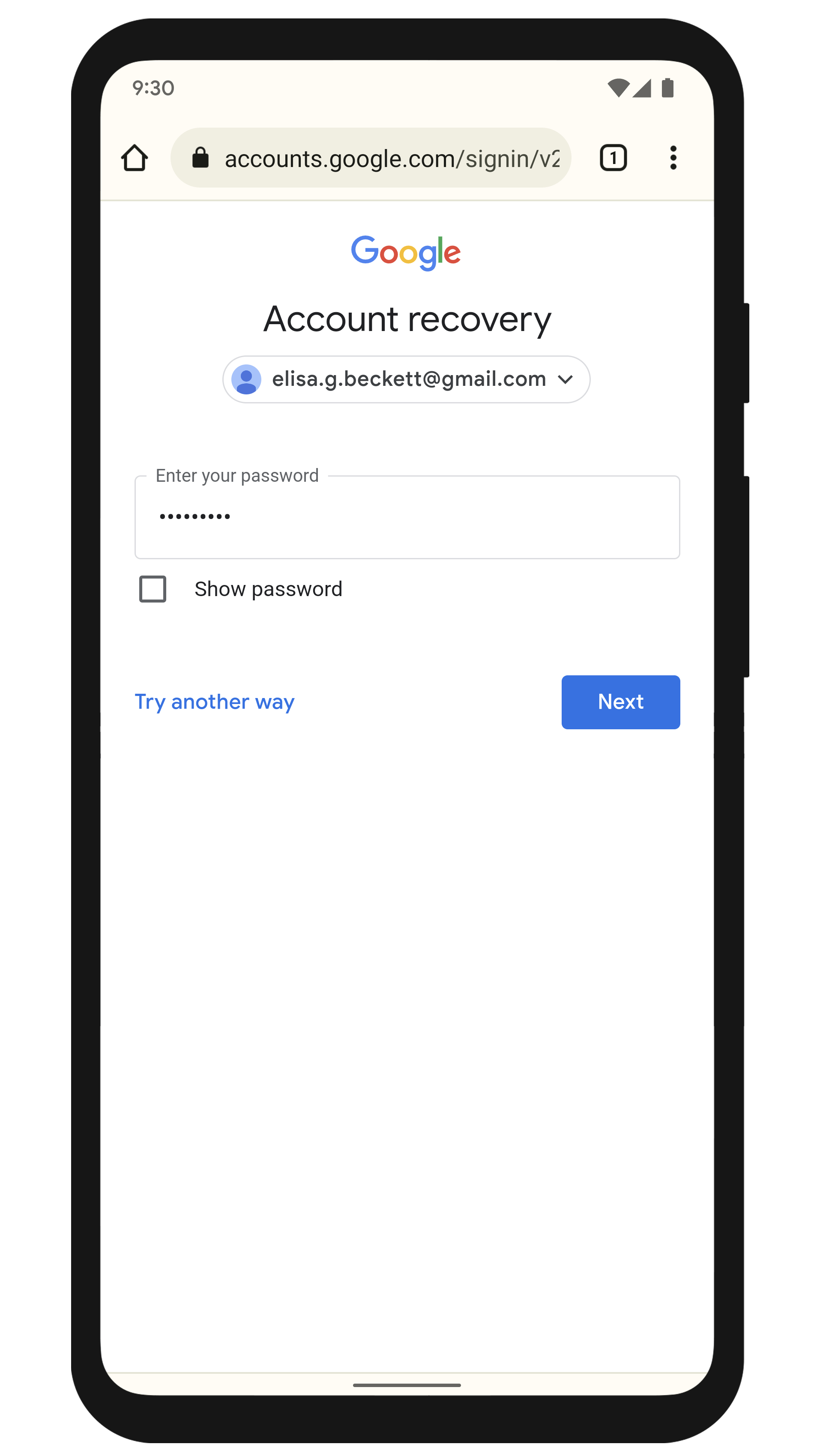 I can't login with the password I made, and the recovery email