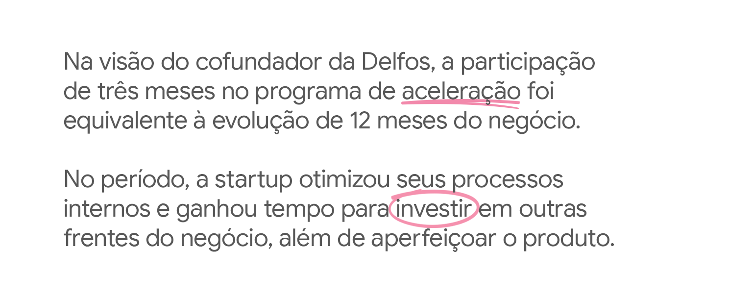 Dados de evolução da Delfos durante o Accelerator.